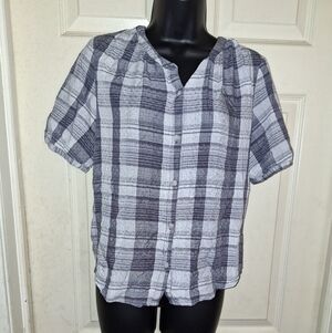 Universal threads plaid blouse size small